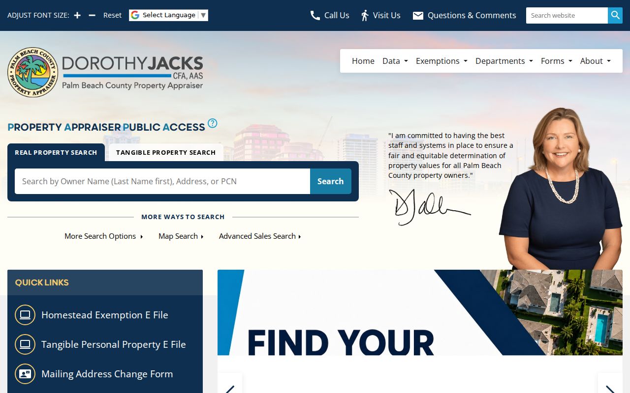 Palm Beach County PAPA property search for owners addresses and parcels