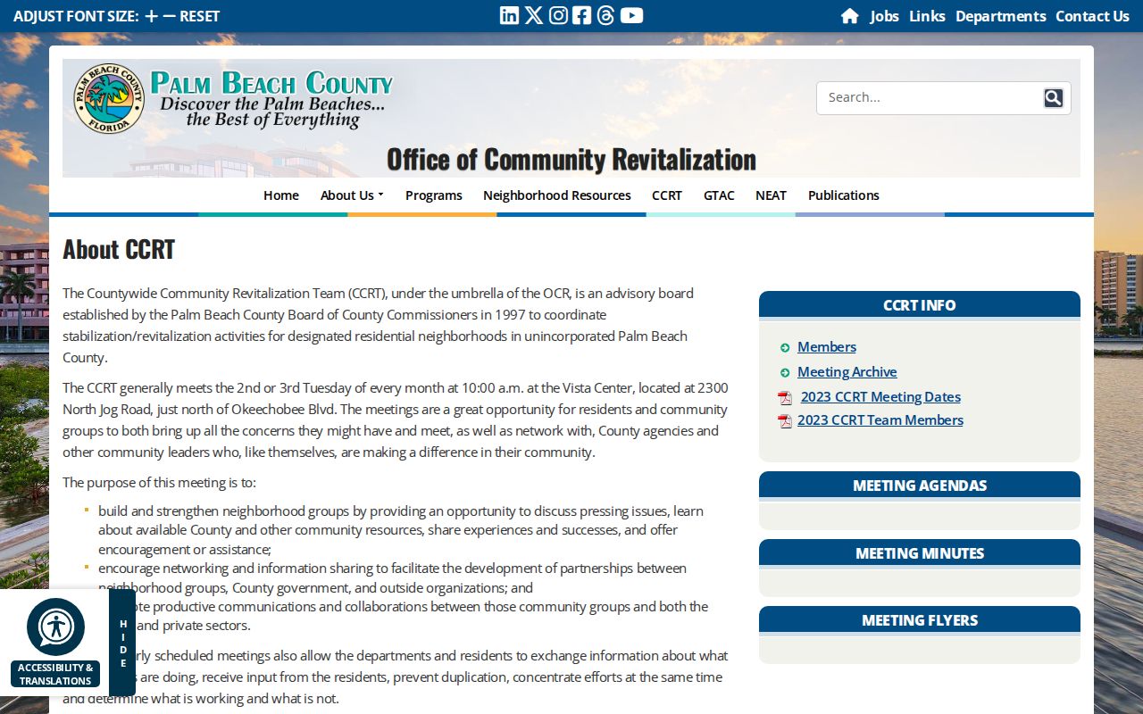 Palm Beach County Countywide Community Revitalization Team page