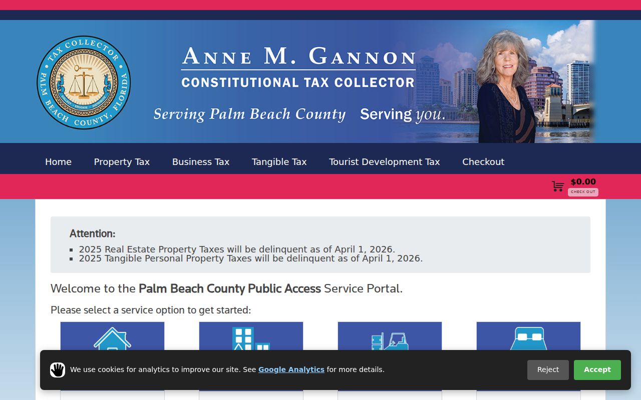 Palm Beach County Tax Collector property public access portal