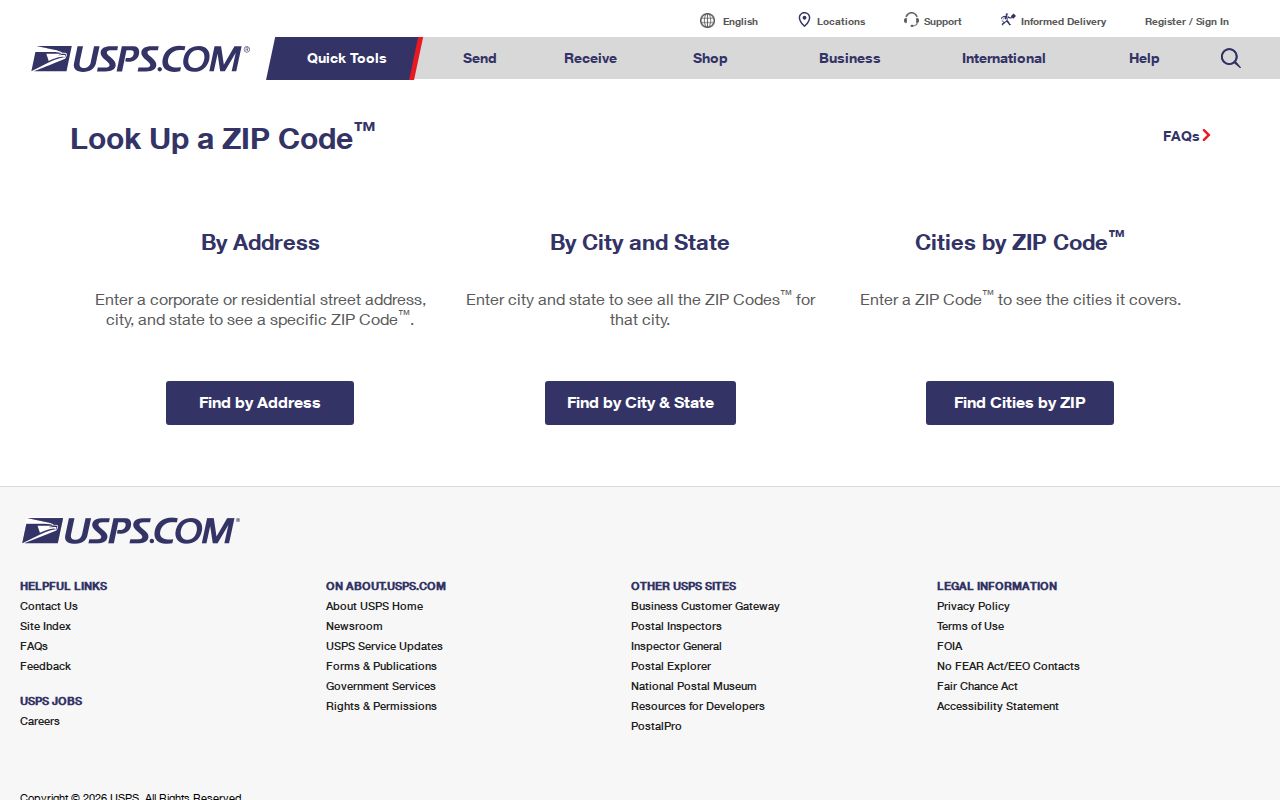 USPS ZIP Code Lookup used to verify Palm Beach County addresses